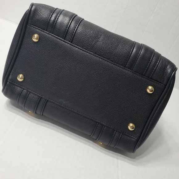 MCM Grained Calfskin Studded Boston Handbag - Picture 6 of 12